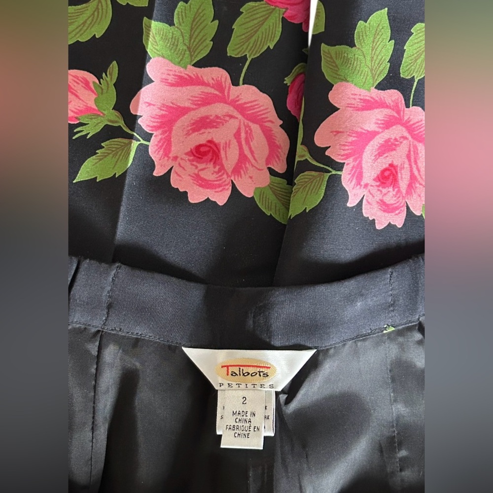 🌸TALBOTS 100% SILK FLORAL CAPRI !! ABSOLUTELY STUNNING PANTS! **RARE VTG** - Picture 7 of 11